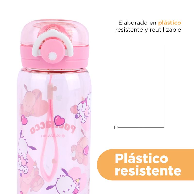 Vaso-de-Plastico-de-450-Ml-con-Correa-Serie-Pochacco-Rosa-7-21990