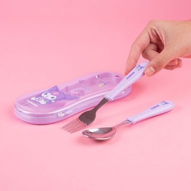 Set de Tenedor y Cuchara con Estuche Serie Kuromi