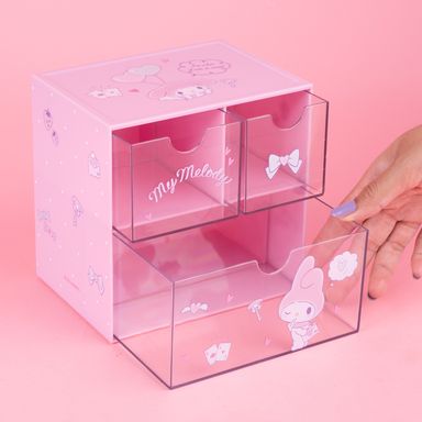 Organizador de Plastico de 3 Cajones Serie My Melody Rosa