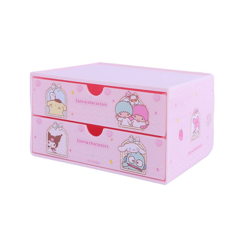 Organizador-de-Plastico-de-2-Cajones-Serie-Sanrio-Storage-Rosa-1-21949