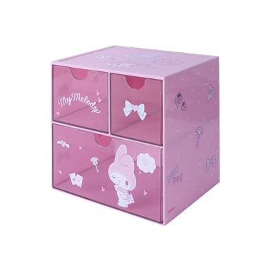Organizador de Plastico de 3 Cajones Serie My Melody Rosa
