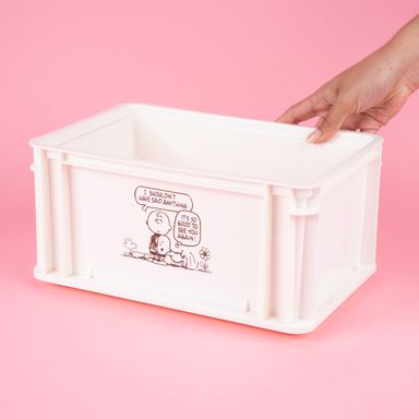 Organizador Grande  Apilable Sin Tapa Serie Snoopy Blanco