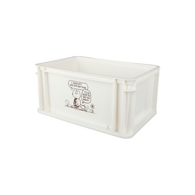 Organizador Grande  Apilable Sin Tapa Serie Snoopy Blanco