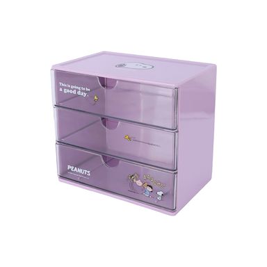 Organizador de Plastico con Cajones Serie Snoopy Colorful Morado