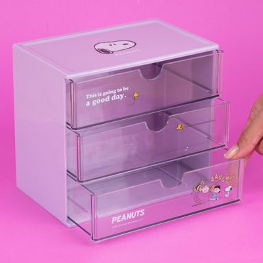 Organizador de Plastico con Cajones Serie Snoopy Colorful Morado