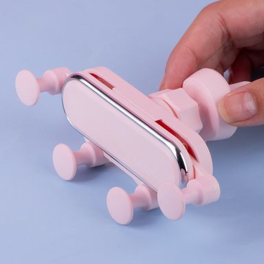 Soporte de Telefono para Auto Gravedad Macaron Rosa