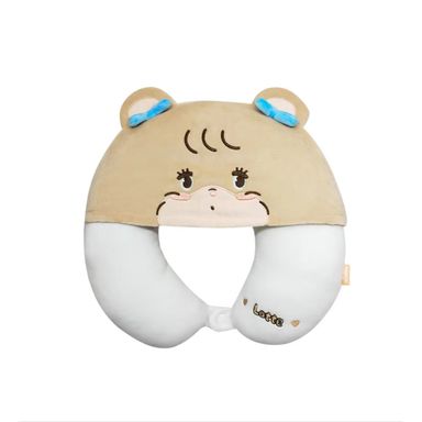 Almohada de Viaje para el Cuello con Capucha Serie Mikko Latte