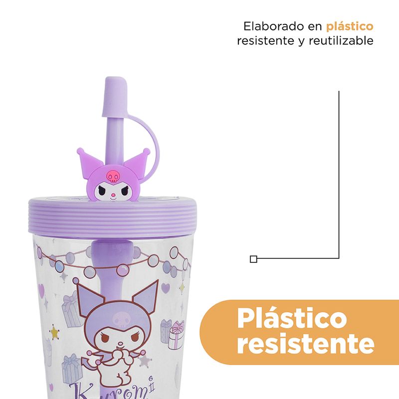 Vaso-de-Plastico-Portatil-con-Pitillo-535-Ml-Serie-Sanrio-Kuromi-Morado-6-22216