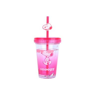 Vaso de Plástico de Doble Pared 320 Ml  Serie Snoopy Rosa