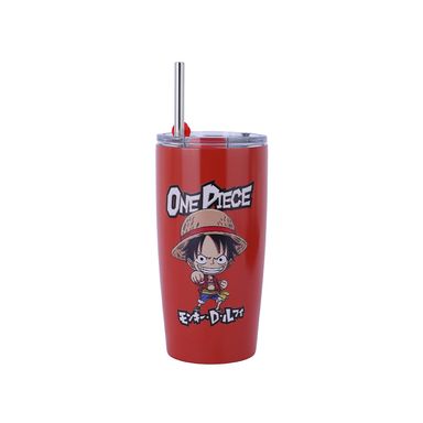 Vaso de Acero con Pitillo 530 Ml Rojo Serie Clásica One Piece Rojo