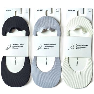 Media Baleta Antideslizante para Mujer Miniso Ice Silk 3 Pares