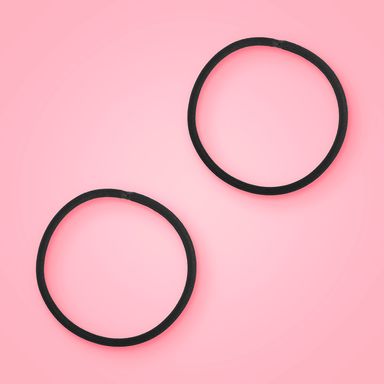 Paquete de Cauchos para el Cabello en Estuche Plastico 40 Pzas Negro