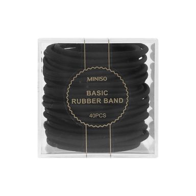 Paquete de Cauchos para el Cabello en Estuche Plastico 40 Pzas Negro