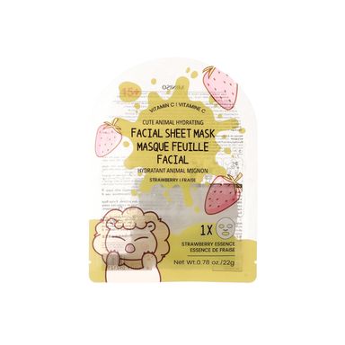 Mascarilla Facial Hidratante de Fresa Serie Animales Simpáticos
