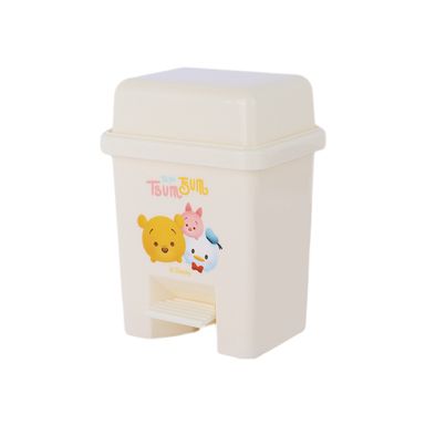 Organizador Plastico Mini Cubo de Basura para Escritorio Serie Disney Tsum Tsum Beige