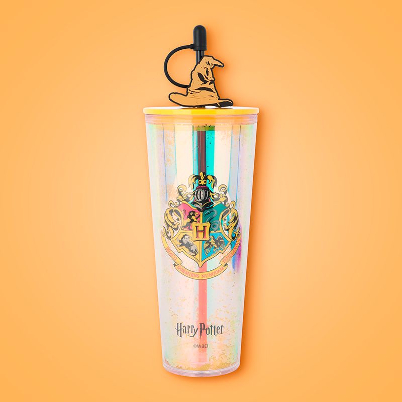 Vaso-de-Plastico-de-800-Ml-con-Doble-Pared-y-Pitillo-Serie-Harry-Potter-Dorado-2-22757