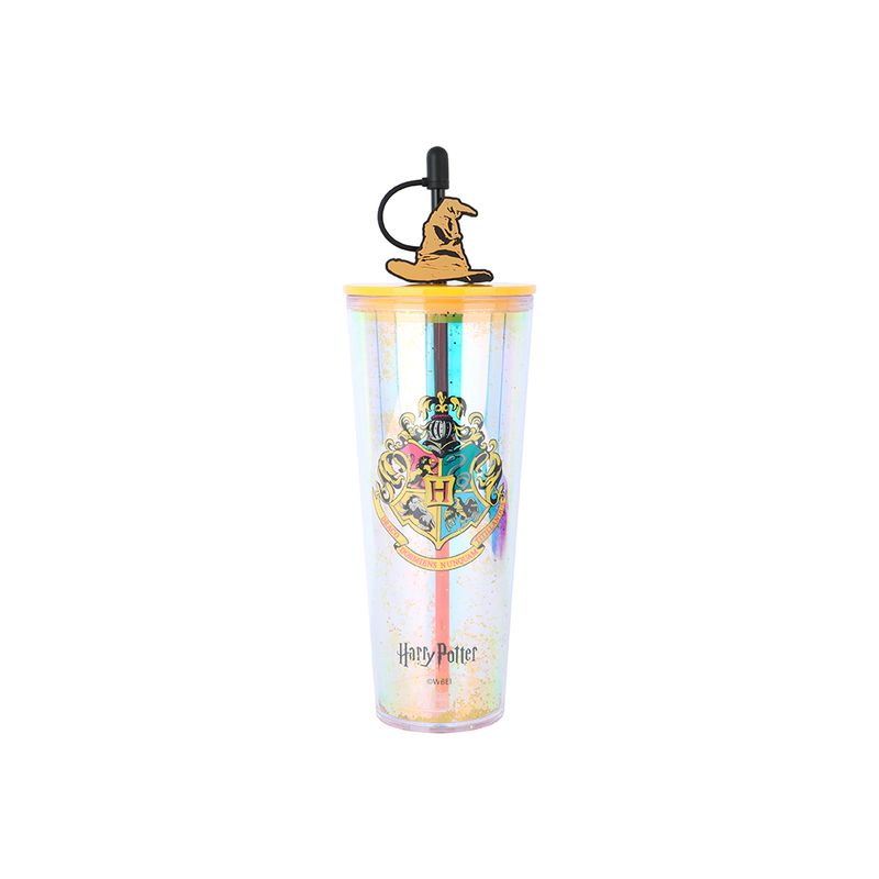 Vaso-de-Plastico-de-800-Ml-con-Doble-Pared-y-Pitillo-Serie-Harry-Potter-Dorado-1-22757