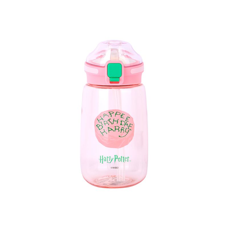 Botella-de-Plastico-de-580-Ml-con-Tapa-Automatica-Serie-Harry-Potter-Rosa-1-22758