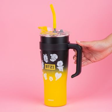 Vaso de 1 L de Pared Simple con Asa Serie Bt21 Amarillo