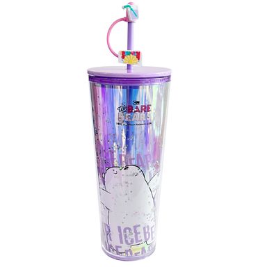Vaso de Plastico de 800Ml con Doble Pared y Pitillo Serie Wbb Polar