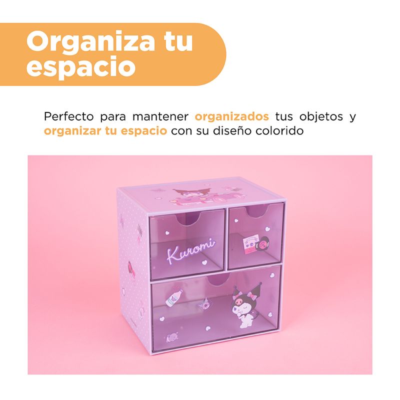 Organizador-Plastico-de-3-Cajones-con-Personajes-de-Sanrio-Kuromi-Morado-5-23797