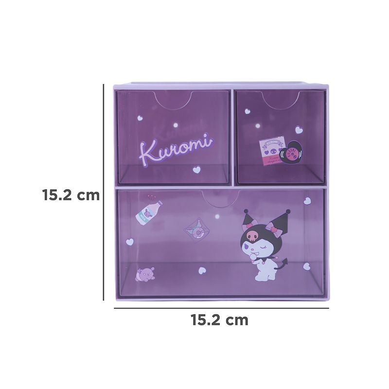 Organizador-Plastico-de-3-Cajones-con-Personajes-de-Sanrio-Kuromi-Morado-8-23797