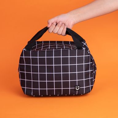Lonchera Miniso Serie Geometrico Cuadros Negro