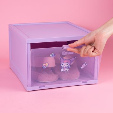 Organizador Plastico Caja de Zapatos Apilable Serie Sanrio Kuromi
