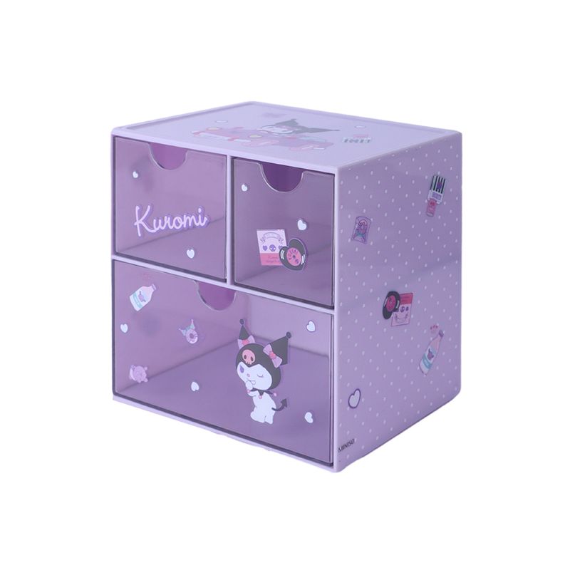 Organizador-Plastico-de-3-Cajones-con-Personajes-de-Sanrio-Kuromi-Morado-1-23797