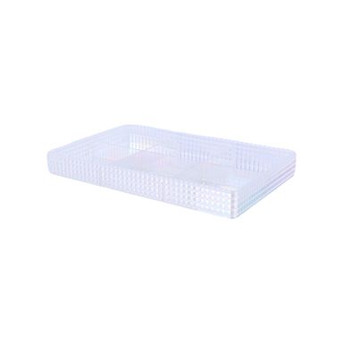 Organizador Plastico de Maquillaje Apilable Serie Holografica con 6 Compartimentos