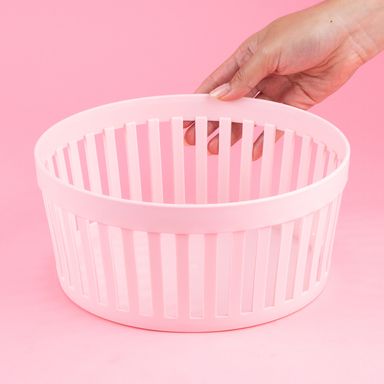 Organizador Plastico de Cesta Redonda Mori Girl Rosa