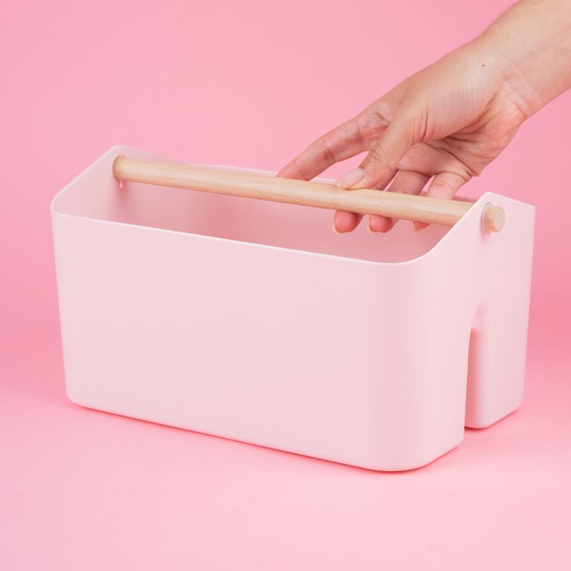 Organizador-Plastico-de-Cesta-Apilable-Mori-Girl-con-Mango-de-Madera-L-Rosa-2-23943