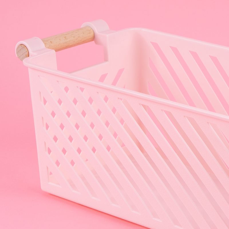 Organizador-Plastico-de-Cesta-Apilable-Mori-Girl-con-Mango-de-Madera-L-Rosa-3-23944