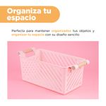 Organizador-Plastico-de-Cesta-Apilable-Mori-Girl-con-Mango-de-Madera-L-Rosa-5-23944