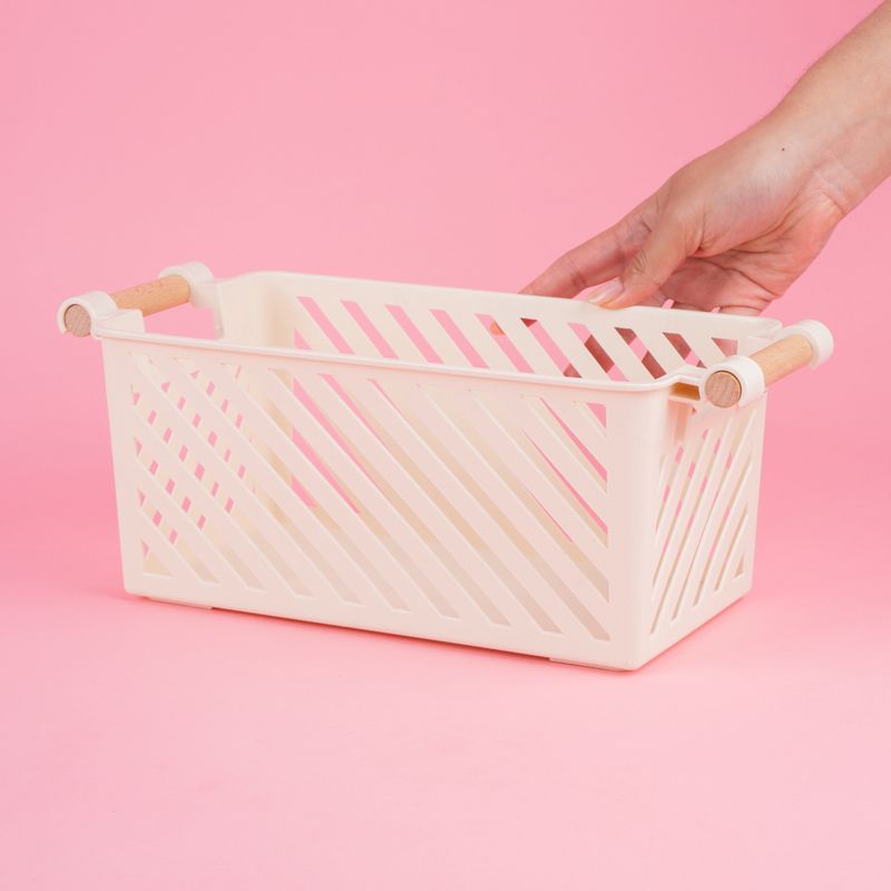 Organizador-Plastico-de-Cesta-Apilable-Mori-Girl-con-Mango-de-Madera-L-Beige-2-23945