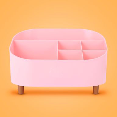 Organizador Plastico de Escritorio con Compartimentos Serie Miniso Rosa