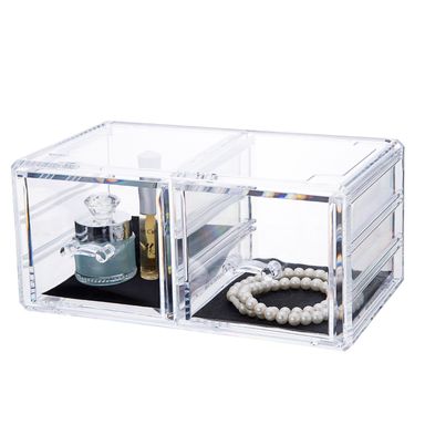 Organizador Plastico Transparente de Tres Cajones L Serie Miniso