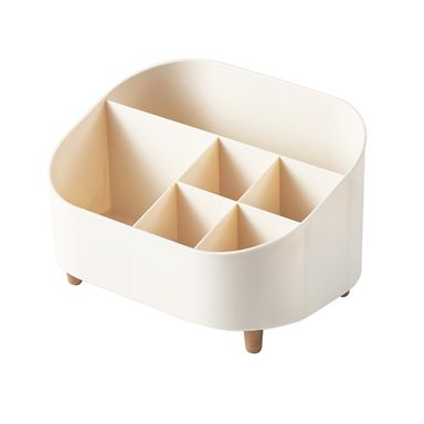 Organizador Plastico de Escritorio con Compartimentos Serie Miniso Blanco