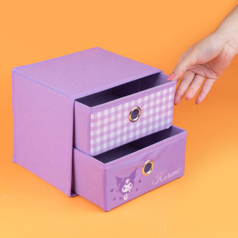 Organizador-de-Tela-de-2-Cajones-Serie-Sanrio-Kuromi-Lila-2-24002