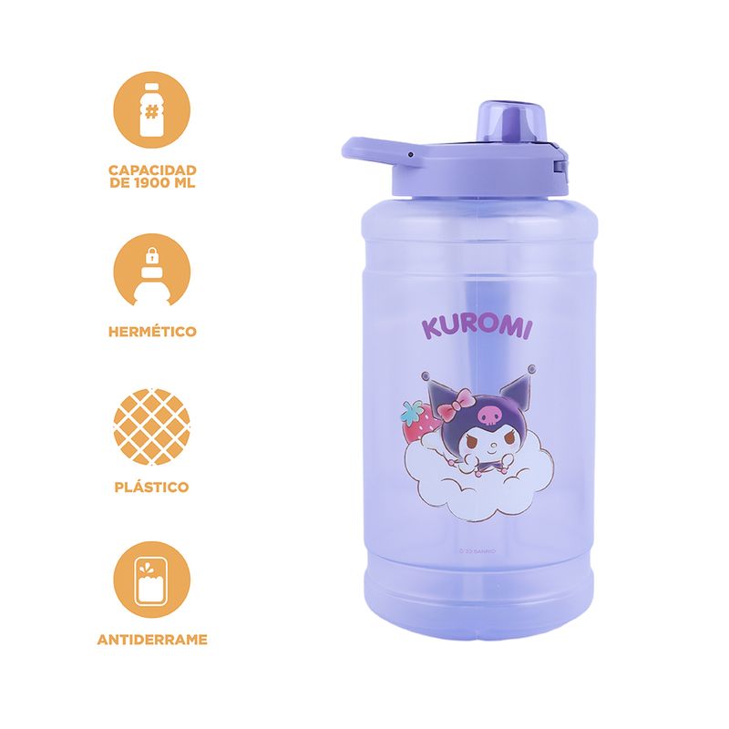 Vaso-Plastico-con-Tapa-Abatible-Automatica-de-1900-Ml-Serie-Sanrio-Kuromi-3-24040