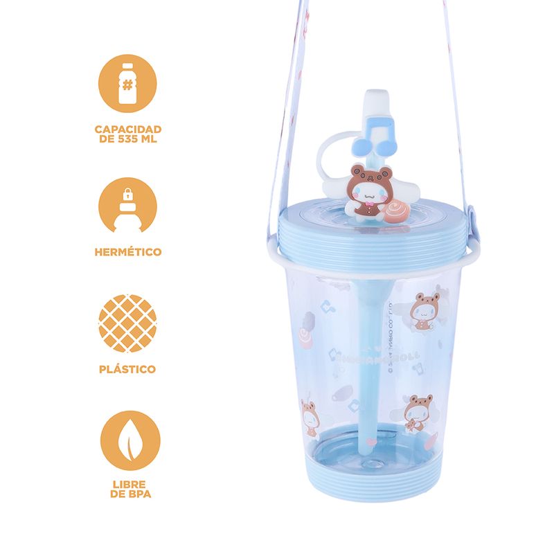 Vaso-Plastico-con-Correa-para-el-Hombro-de-535-Ml-Serie-Sanrio-Cinnamoroll-Azul-4-24041