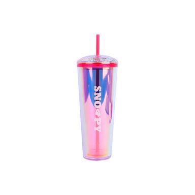Vaso Plastico con Doble Pared y Pitillo de 800 Ml Serie Snoopy