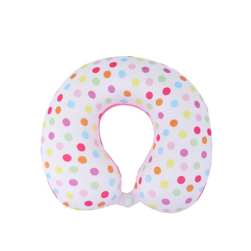 Almohada-de-Viaje-para-Cuello-Viscoelastica-Serie-Dots-Rosa-1-24099