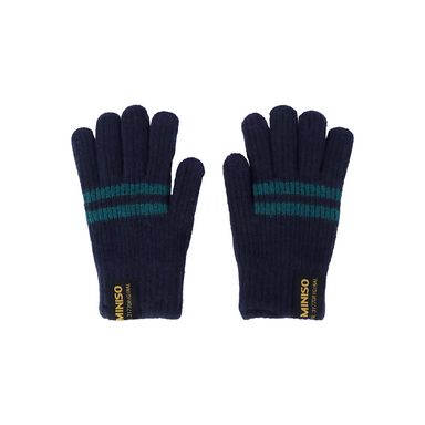 Guantes de invierno Serie Miniso con Rayas Azul Marino