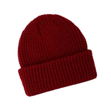Gorro Tejido Acanalado Serie Miniso Rojo Oscuro