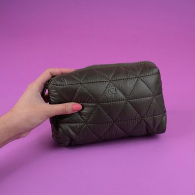 Cosmetiquera Acolchado Serie Miniso Verde Militar
