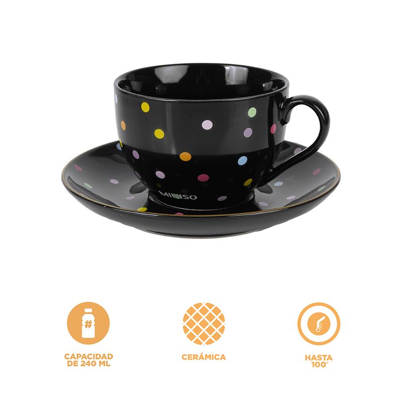 Taza-Ceramica-con-Posavasos-240-Ml-Serie-Dots-Negro-4-24170