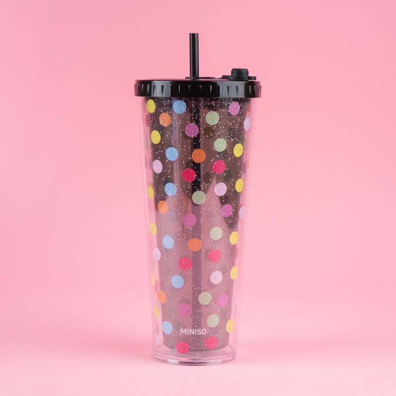 Vaso-Plastico-de-Doble-Pared-con-Pitillo-720-Ml-Serie-Dots-Negro-7-24236