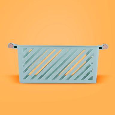 Organizador Plastico Cesta de Almacenamiento Apilable con Mango de Madera L Verde