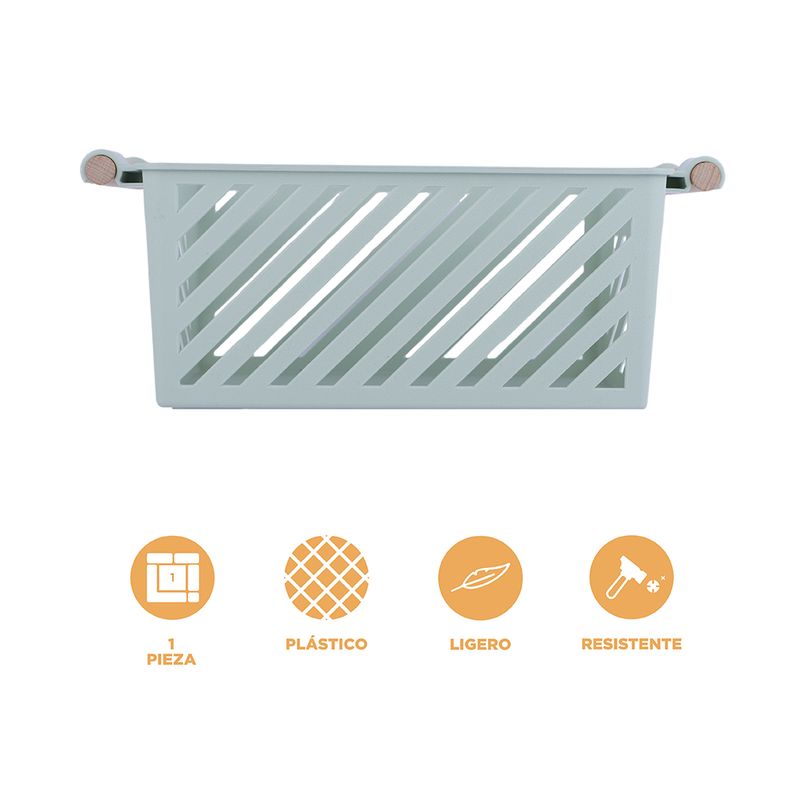 Organizador-Plastico-Cesta-de-Almacenamiento-Apilable-con-Mango-de-Madera-L-Verde-3-24210